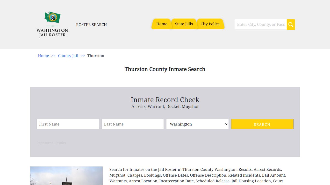 Thurston County Inmates | Jail Roster Search